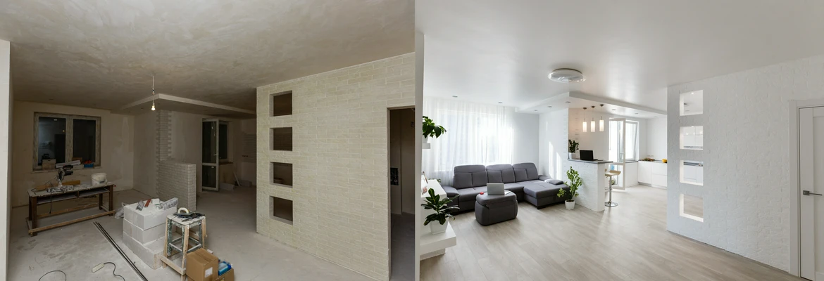 Salon przed i po remoncie